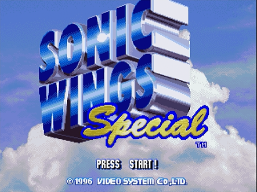 Sonic Wings Special title screen for Sega Saturn